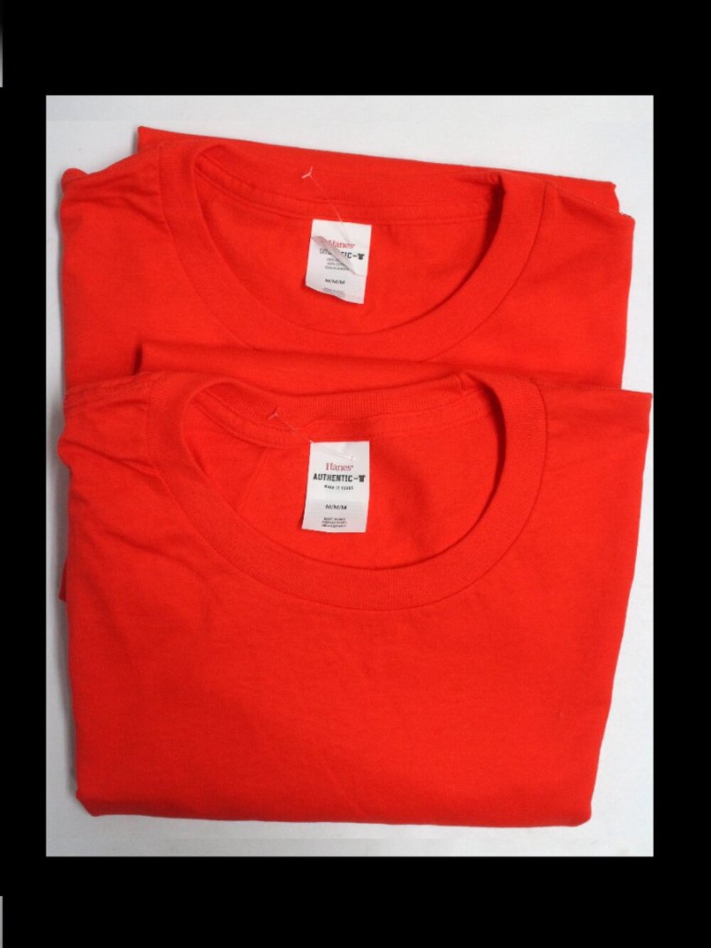 2 Hanes Authentic Make It Yours Men's Medium Short Sleeve Orange Tee Shirt